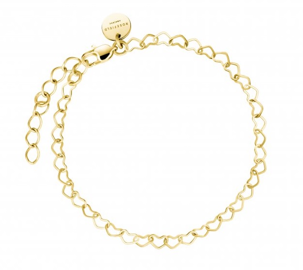 Rosefield Srdíčkový pozlacený náramek JBHCG-J682