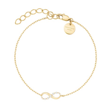 Rosefield Slušivý pozlacený náramek s&nbsp;krystaly Infinity JBING-J1313 - Náramky Řetízkové náramky