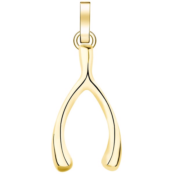 Rosefield Slušivý pozlacený přívěsek Wishbone The Pendant PE-Gold-WISHBONE - Náramky Přívěsky na náramky