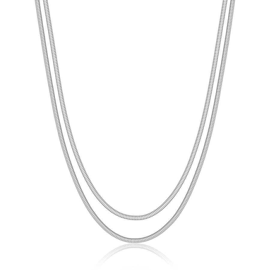 S´Agapo Dvojitý luxusní náhrdelník z oceli Hádek Chunky SHK110