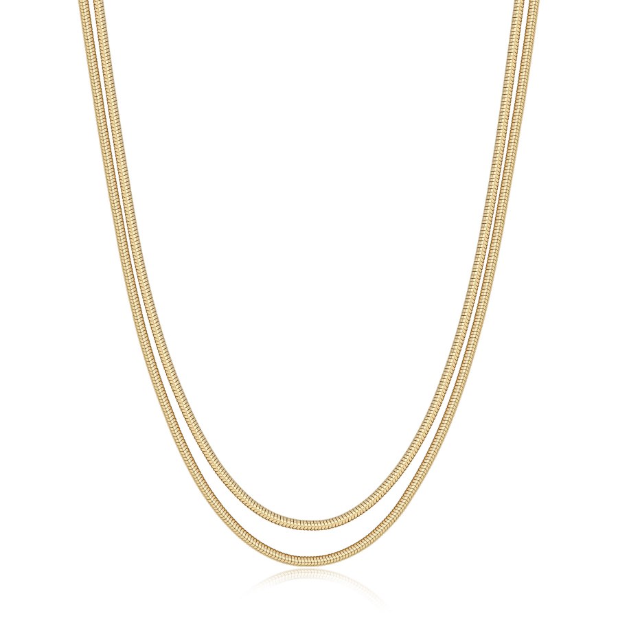 S´Agapo Dvojitý pozlacený náhrdelník Hádek Chunky SHK111 - Náhrdelníky