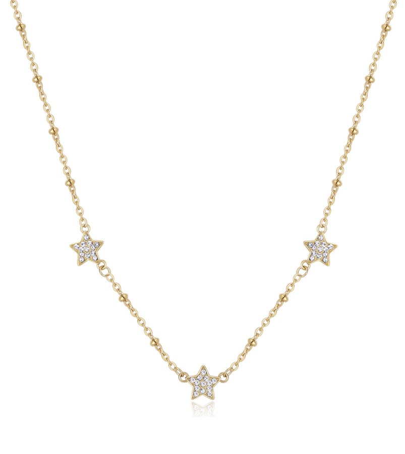 S`Agapõ Slušivý pozlacený náhrdelník s hvězdičkami Aurora SAR41 - Náhrdelníky
