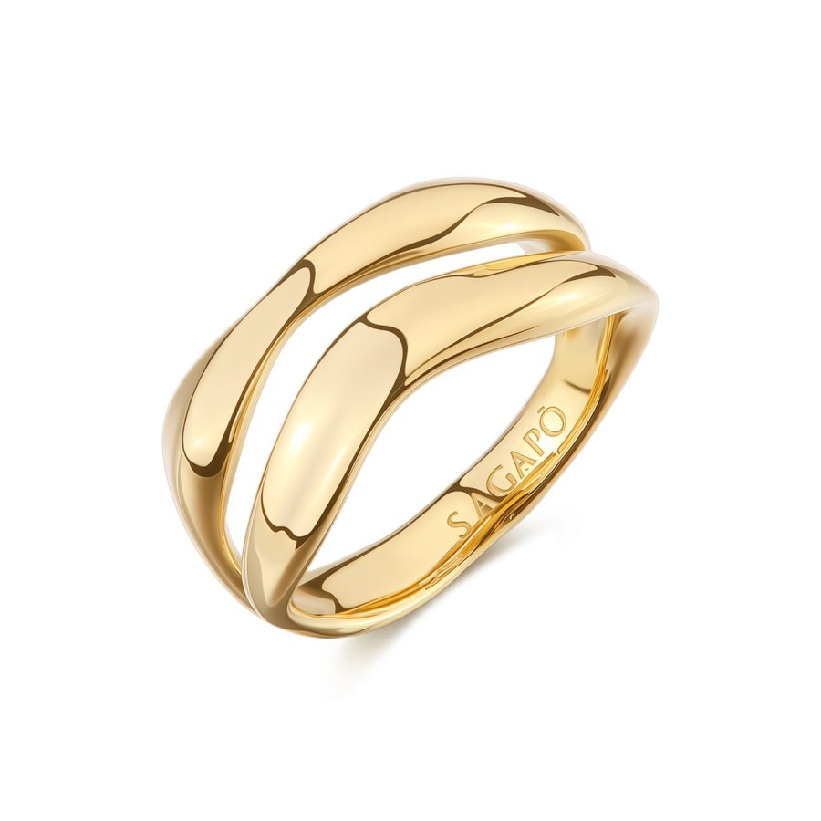 S´Agapo Elegantní prsten z&nbsp;pozlacené oceli Emotion SMO32 52 mm - Prsteny Prsteny bez kamínku