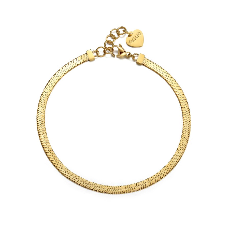 S´Agapo Jemný pozlacený náramek na kotník Chunky SHK16 - Náramky Náramky na nohu