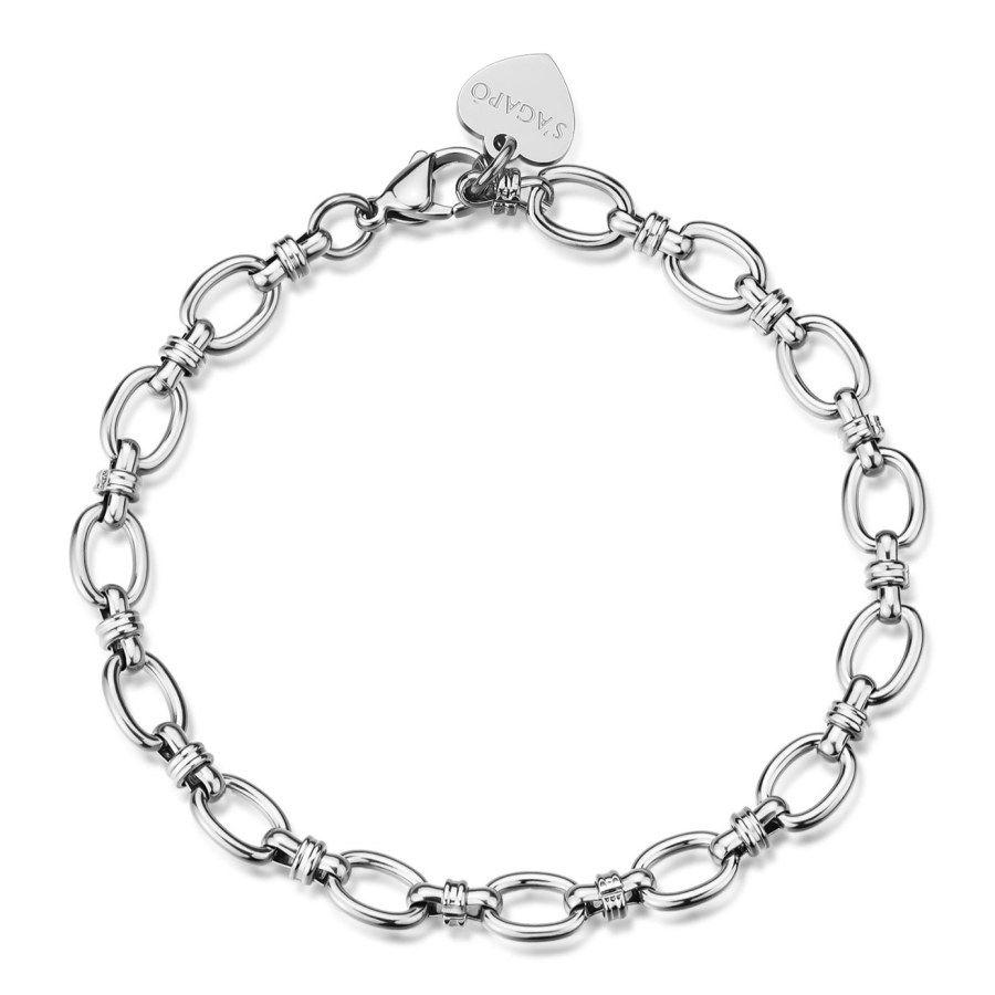 S´Agapo Moderní ocelový náramek Chunky SHK116 - Náramky Řetízkové náramky