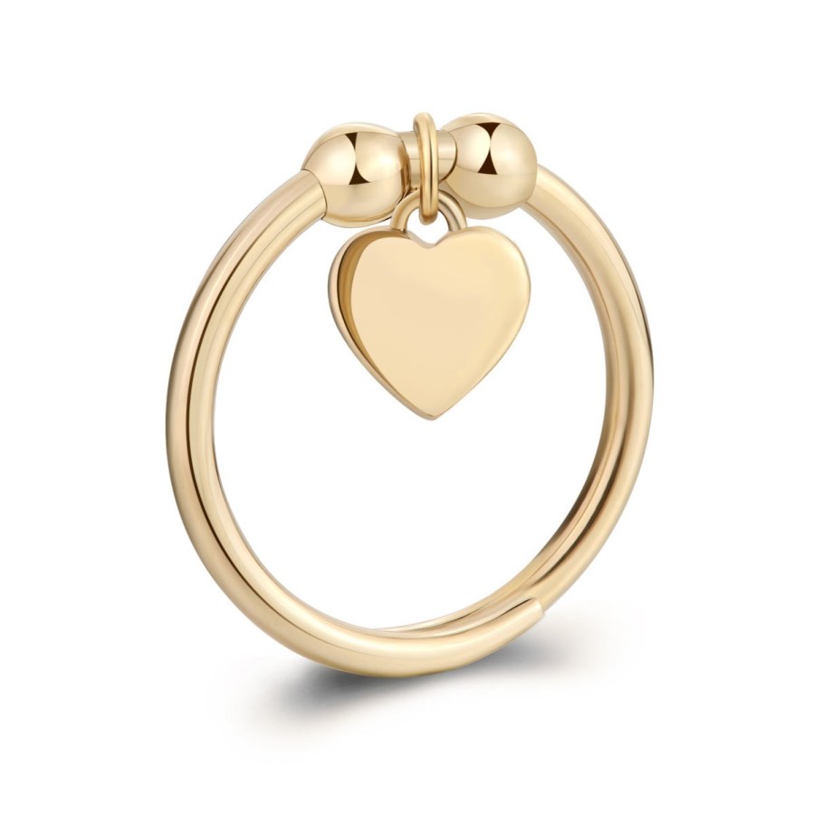 S´Agapo Nastavitelný pozlacený prsten Srdce Feelings SFE35 - Prsteny Otevřené prsteny