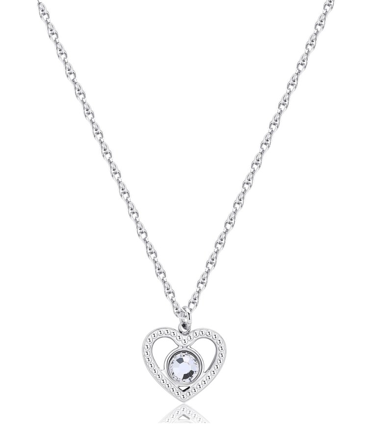 S`Agapõ Něžný náhrdelník Srdíčko s krystalem Lucky Light SKT35 - Náhrdelníky