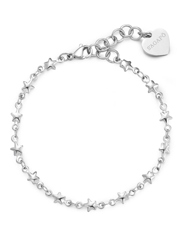 S´Agapo Ocelový náramek s&nbsp;hvězdičkami Chunky SHK94 - Náramky Řetízkové náramky