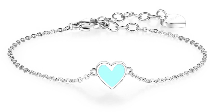 S´Agapo Ocelový náramek se srdíčkem Click SCK12 - Náramky Náramky se symboly