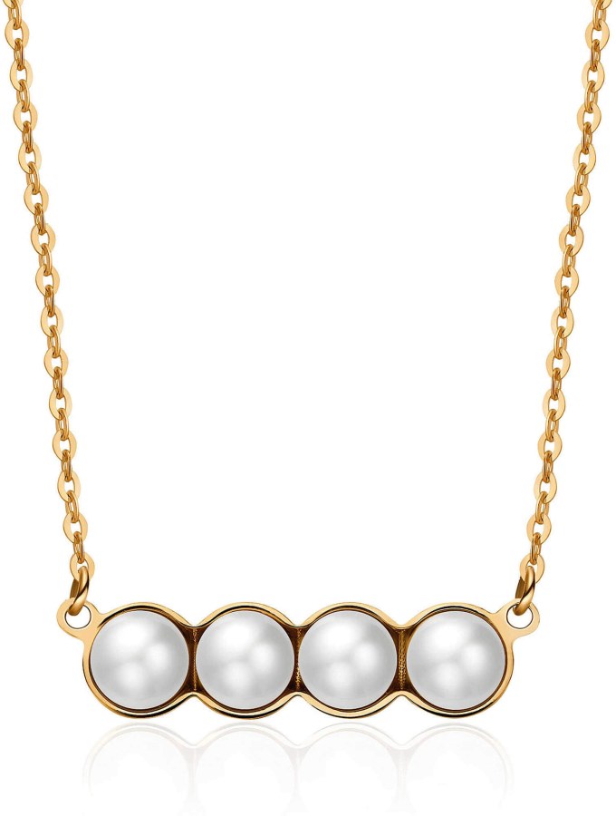 S`Agapõ Pozlacený náhrdelník s perličkami Marylin SMY02 - Náhrdelníky