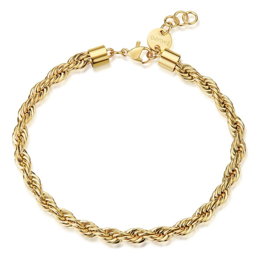 S´Agapo Pozlacený náramek z&nbsp;oceli Valis Ripple SRP93 - Náramky Řetízkové náramky