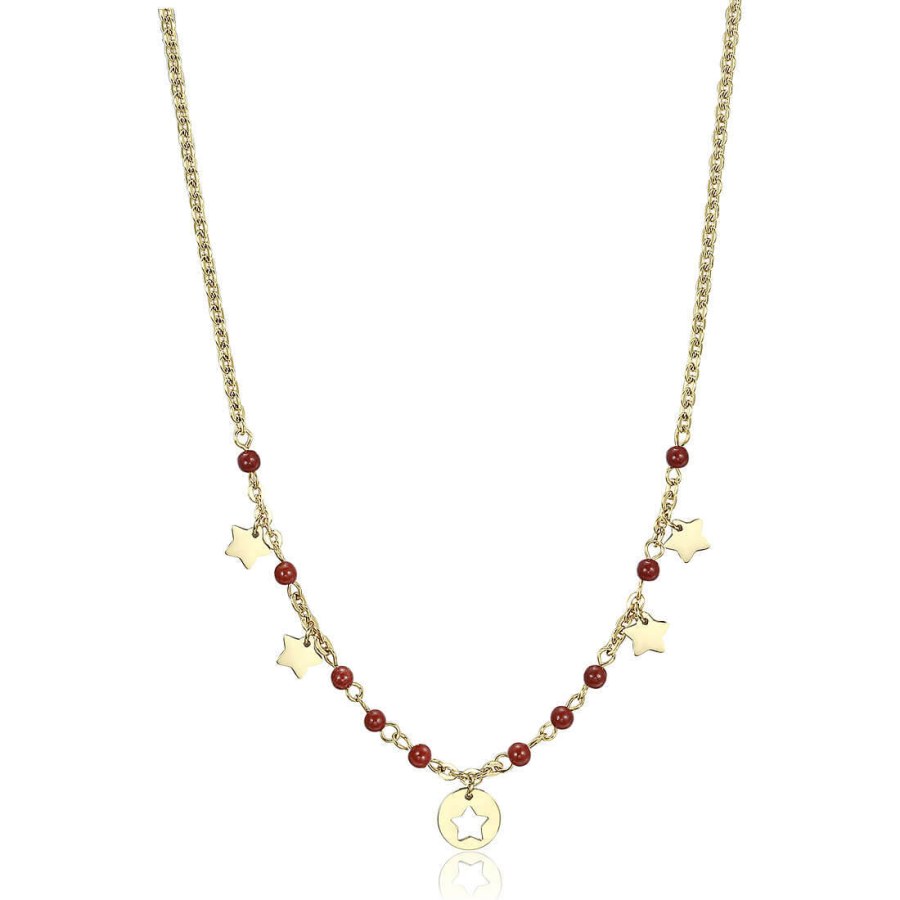 S`Agapõ Pozlacený ocelový náhrdelník s hvězdičkami Haiti SHT01 - Náhrdelníky