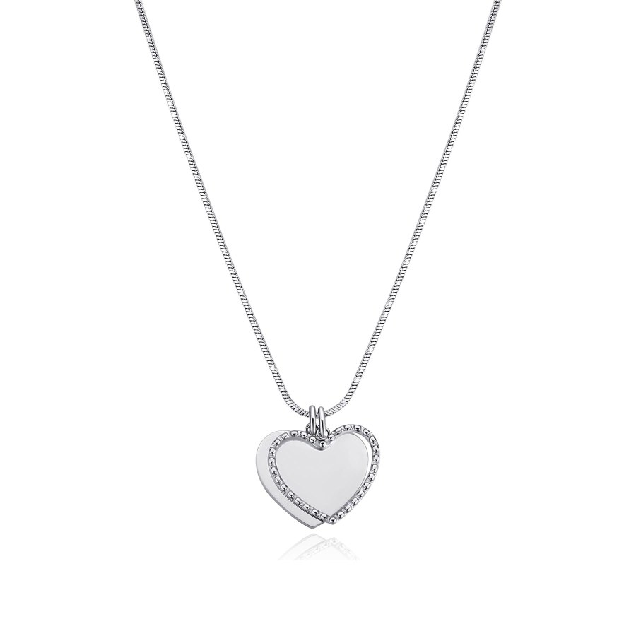 S`Agapõ Romantický ocelový náhrdelník se srdíčky Message SSG09