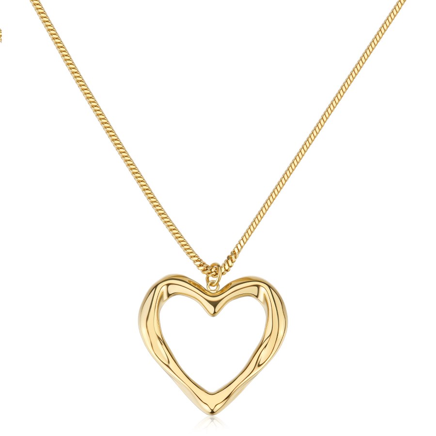 S´Agapo Pozlacený náhrdelník se srdíčkem Emotion SMO02 - Náhrdelníky