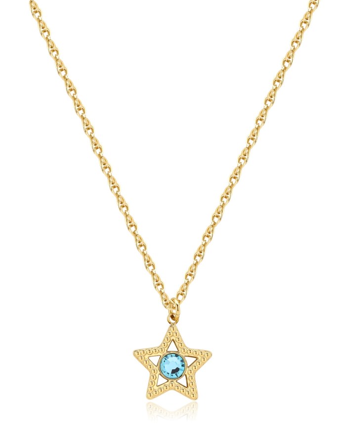 S`Agapõ Slušivý pozlacený náhrdelník Hvězdička Lucky Light SKT38 - Náhrdelníky