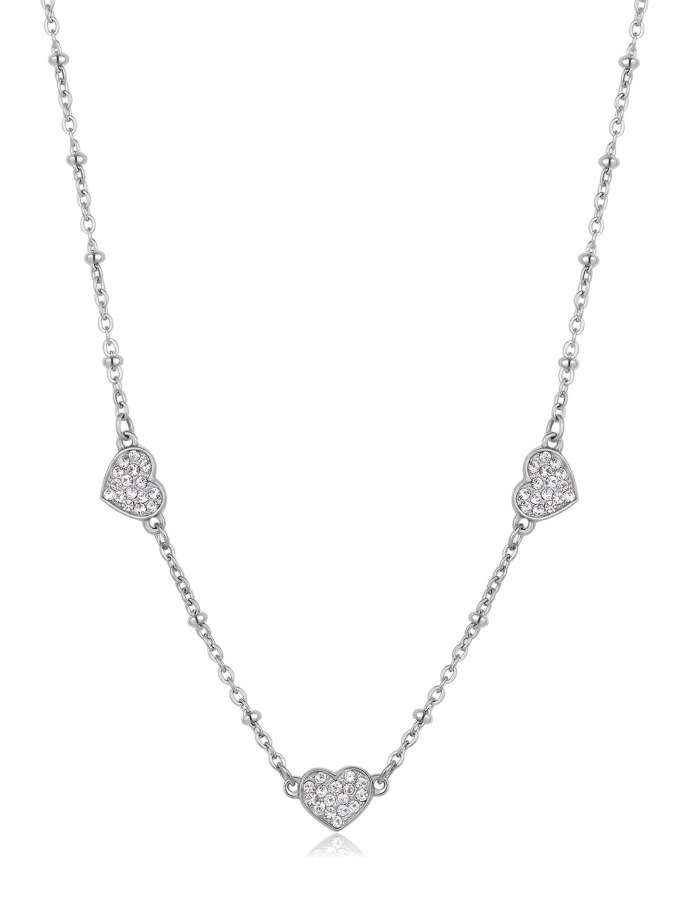 S`Agapõ Zamilovaný ocelový náhrdelník Třpytivá srdíčka Aurora SAR38 - Náhrdelníky