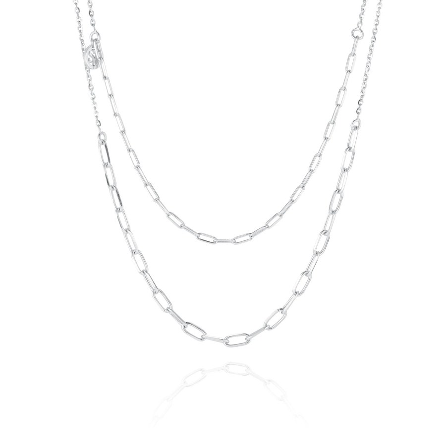 Sif Jakobs Módní stříbrný dvojitý náhrdelník Chains SJ-C42132-SS - Náhrdelníky