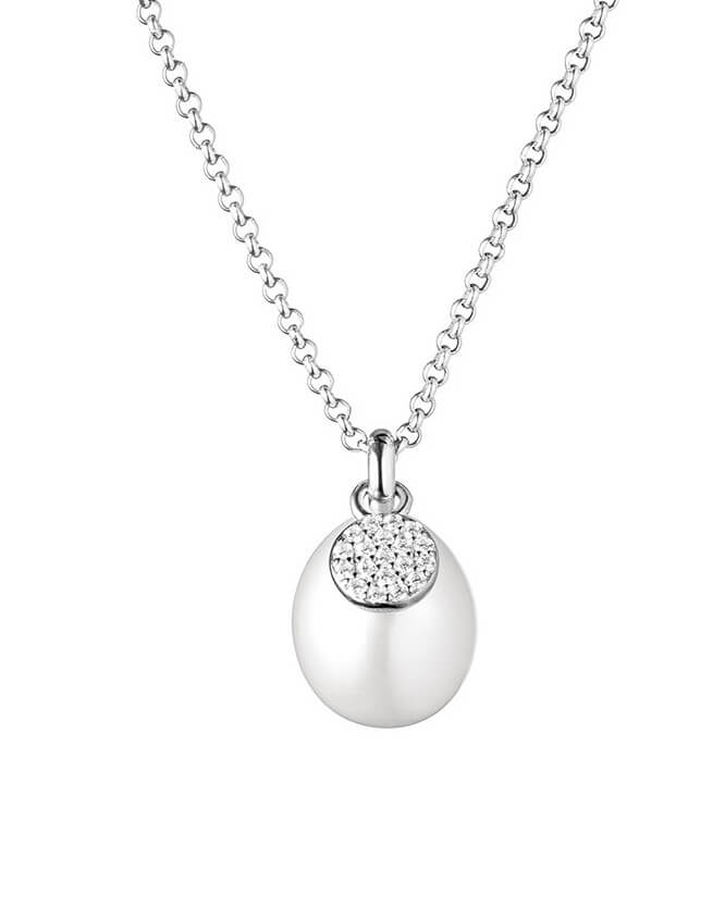 Silvego Elegantní stříbrný náhrdelník s perlou Ilaria GRP20479PW (řetízek, přívěsek) - Náhrdelníky