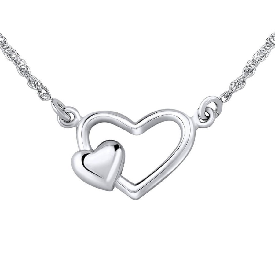 Silvego Romantický stříbrný náhrdelník se srdíčky ZTJ71251 - Náhrdelníky