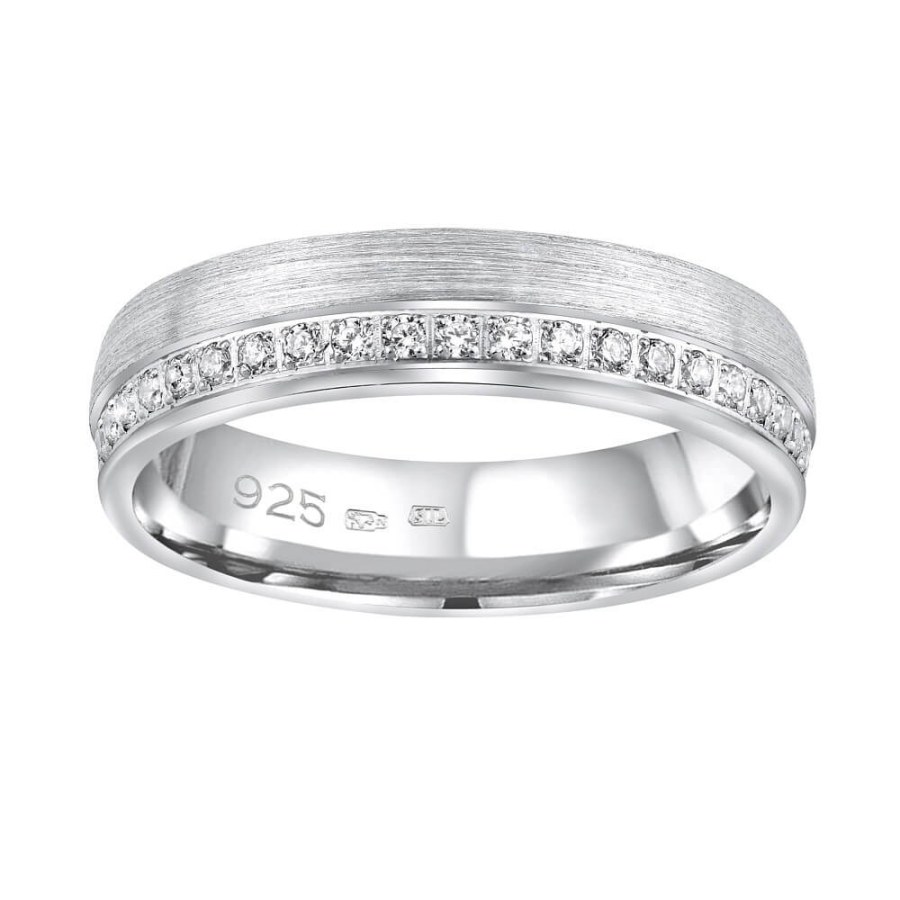 Silvego Snubní stříbrný prsten Paradise pro ženy QRGN23W 48 mm - Prsteny Prsteny s kamínkem