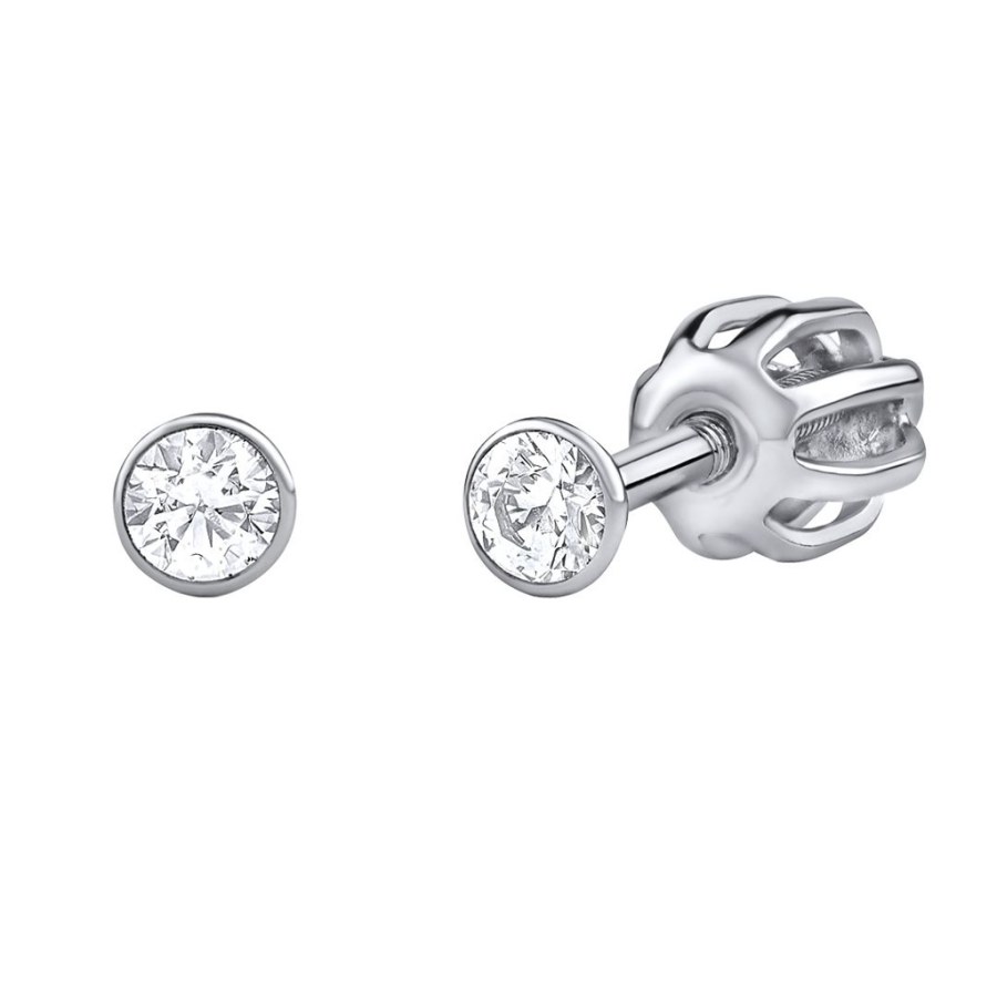 Silvego Stříbrné náušnice pecky se Swarovski Zirconia 2,5 mm SILVEGO706025W (šroubek) - Náušnice Pecky