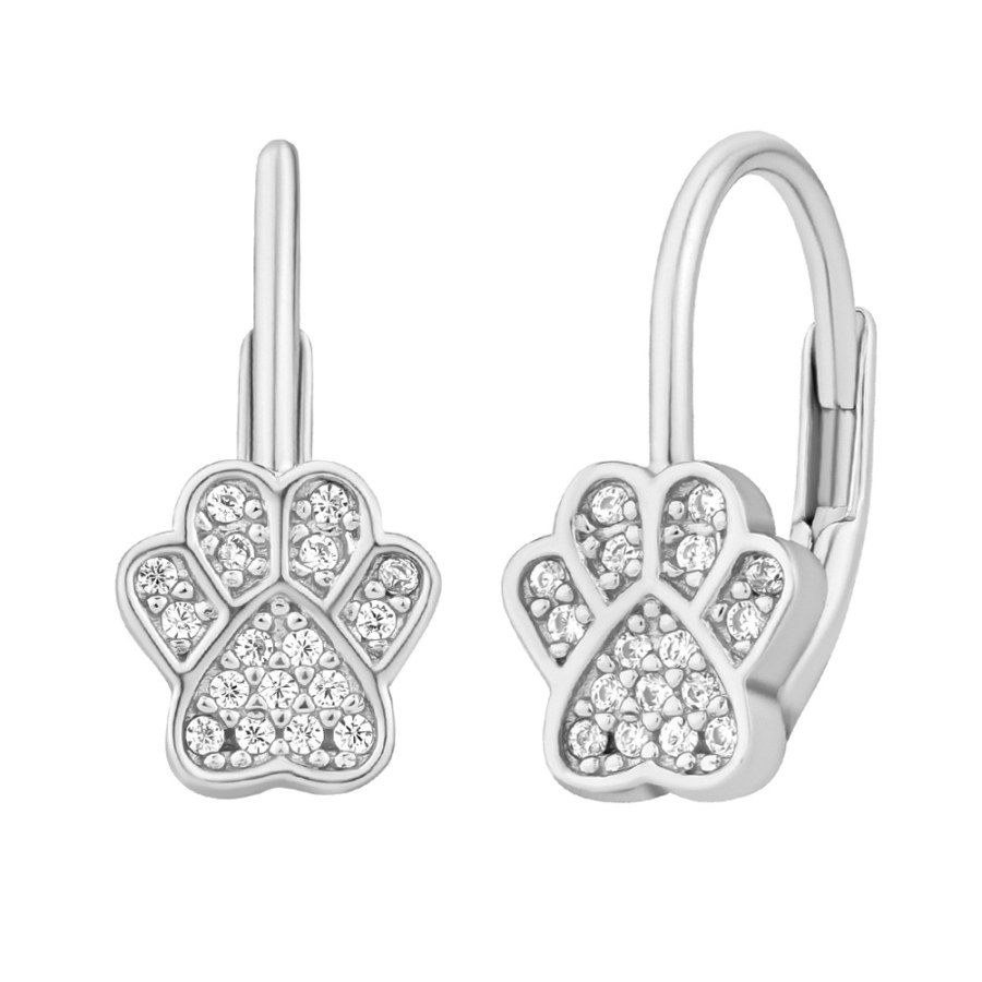 Silvego Stříbrné náušnice tlapky Pawie s Brilliance Zirconia LPS2287ES