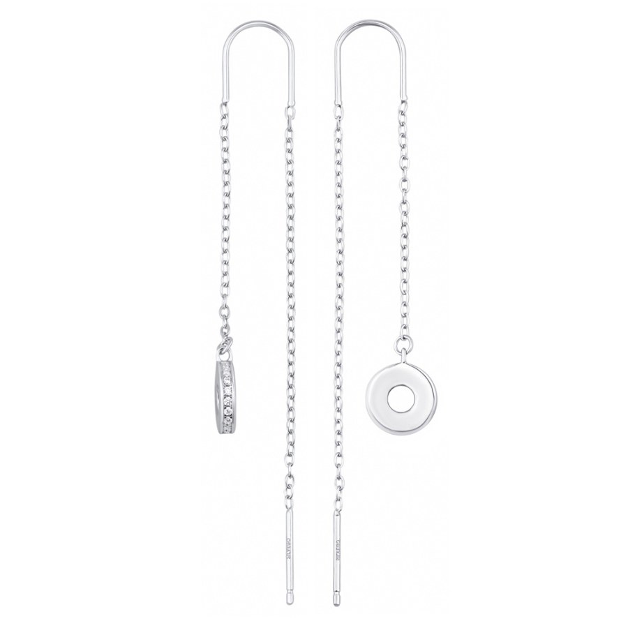 Silvego Stříbrné visací řetízkové náušnice Dora s&nbsp;Brilliance Zirconia JJJ1442ES - Náušnice Visací náušnice