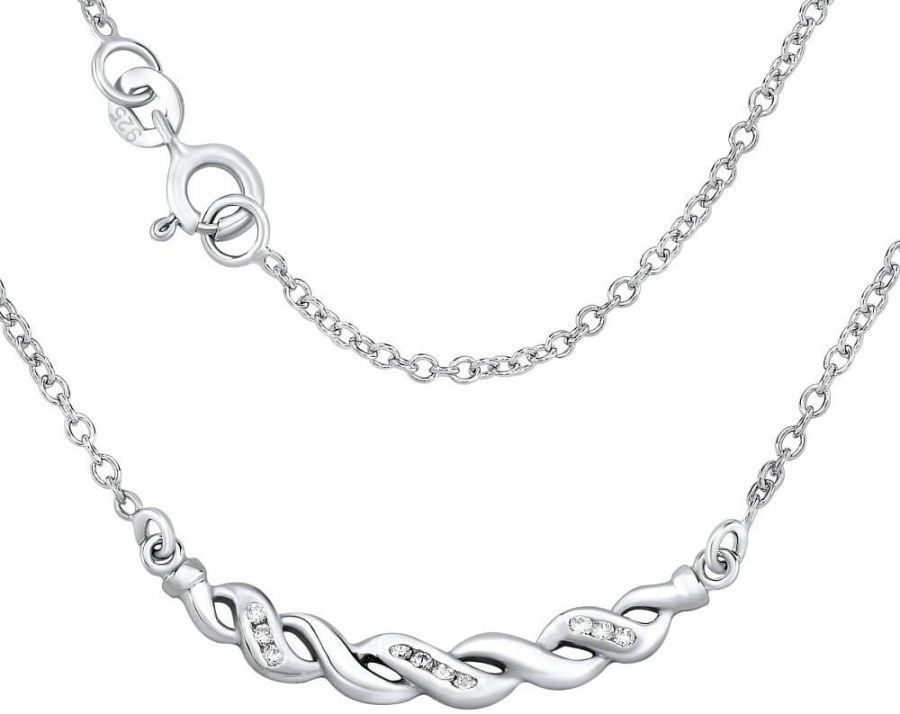 Silvego Stříbrný náhrdelník ASPEN se zirkony ZTJ41031 - Náhrdelníky