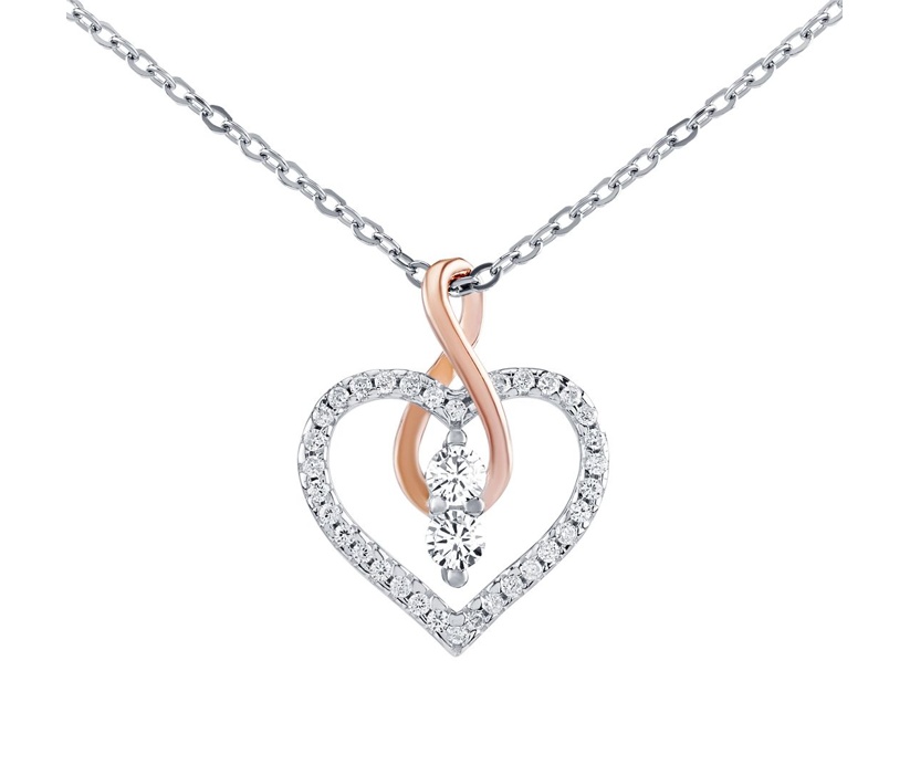 Silvego Stříbrný náhrdelník Camilla s přívěskem srdce a Infinity s Brilliance Zirconia DCC1607028N - Náhrdelníky