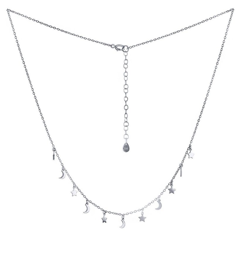 Silvego Stříbrný náhrdelník s ozdobami Midnight Sky MSS031N