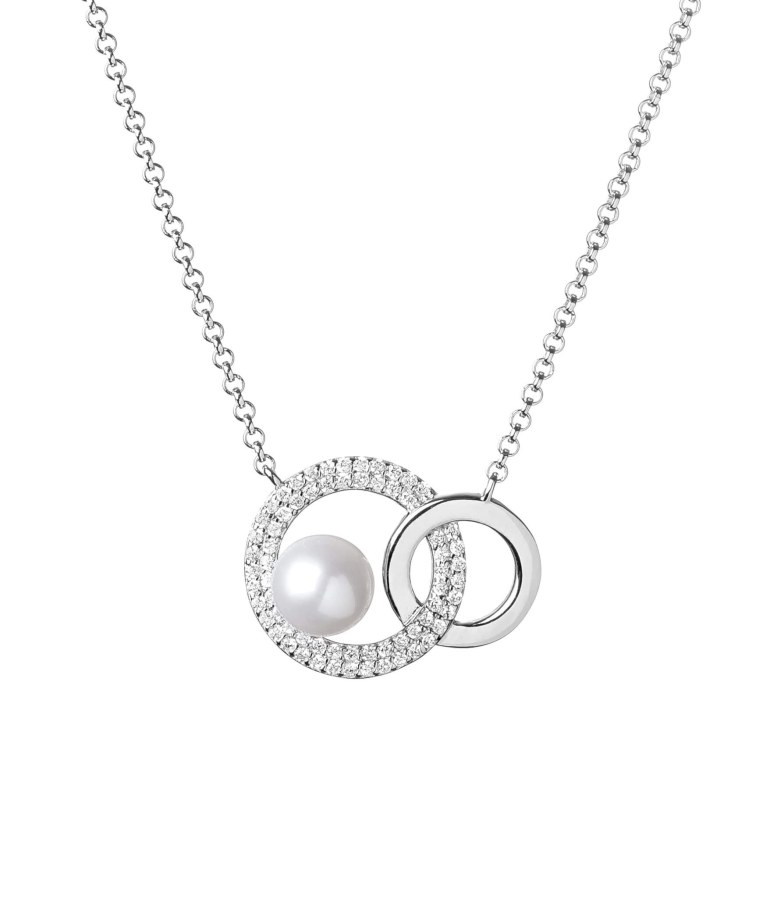 Silvego Stříbrný náhrdelník s pravou sladkovodní perlou Nicole GRP20106PW - Náhrdelníky