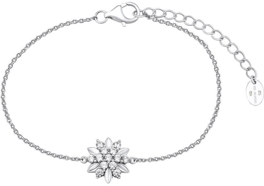 Silvego Stříbrný náramek ALIVIA s krystaly Swarovski MWB10959AA - Náramky Náramky se symboly