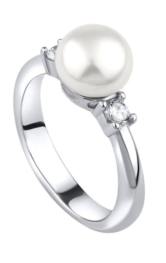 Silvego Stříbrný prsten Maya s pravou přírodní perlou LPS1496RW 47 mm - Prsteny Prsteny s kamínkem