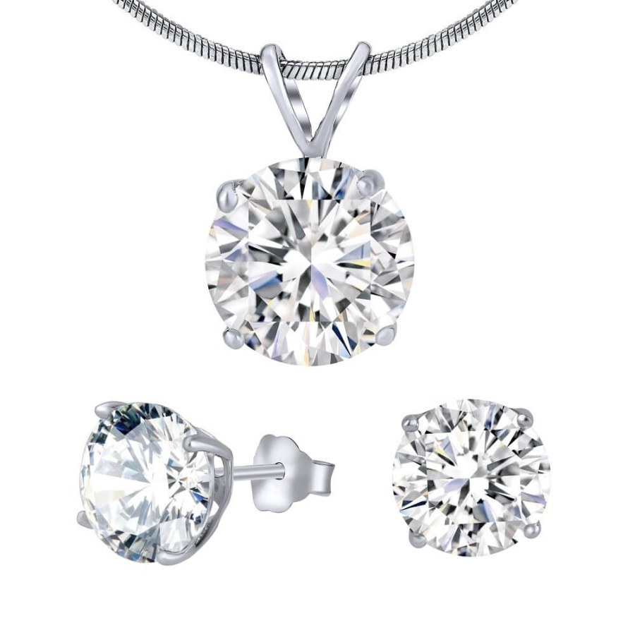 Silvego Stříbrný set šperků s čirým křišťálovým sklem JJJS5RC1 (náušnice, přívěsek) - Sety šperků Soupravy šperků