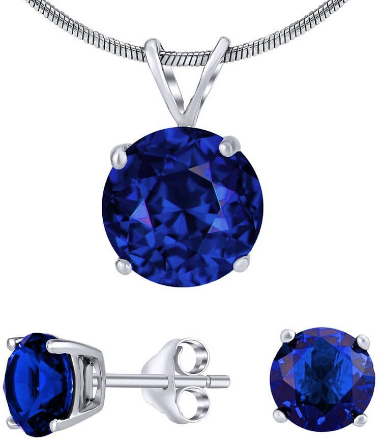Silvego Stříbrný set šperků s křišťálovým sklem JJJS8TM1 (náušnice, přívěsek) - Sety šperků Soupravy šperků