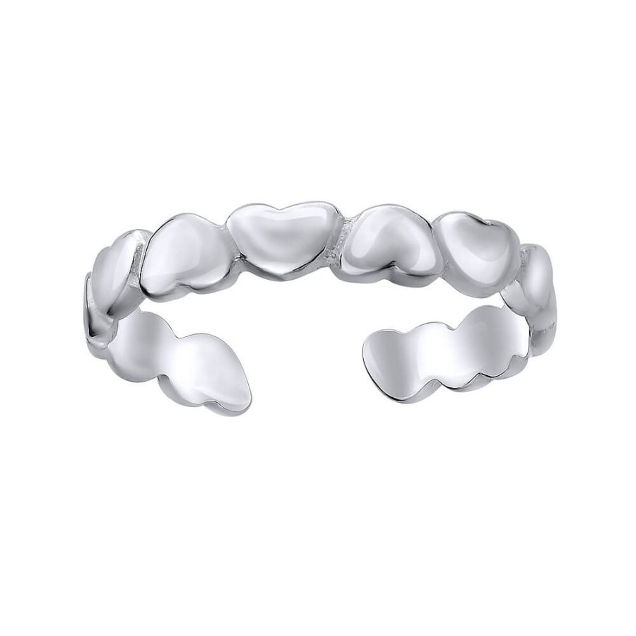 Silvego Stříbrný srdíčkový prsten na nohu ZTD5255 - Prsteny Prsteny bez kamínku