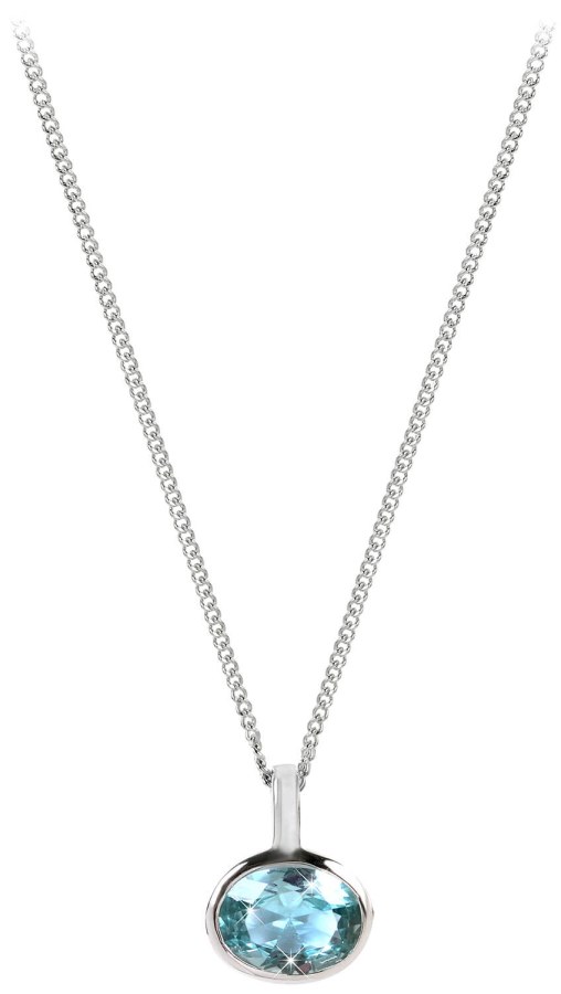 Silver Cat Něžný náhrdelník s modrým krystalem SC262 (řetízek, přívěsek)