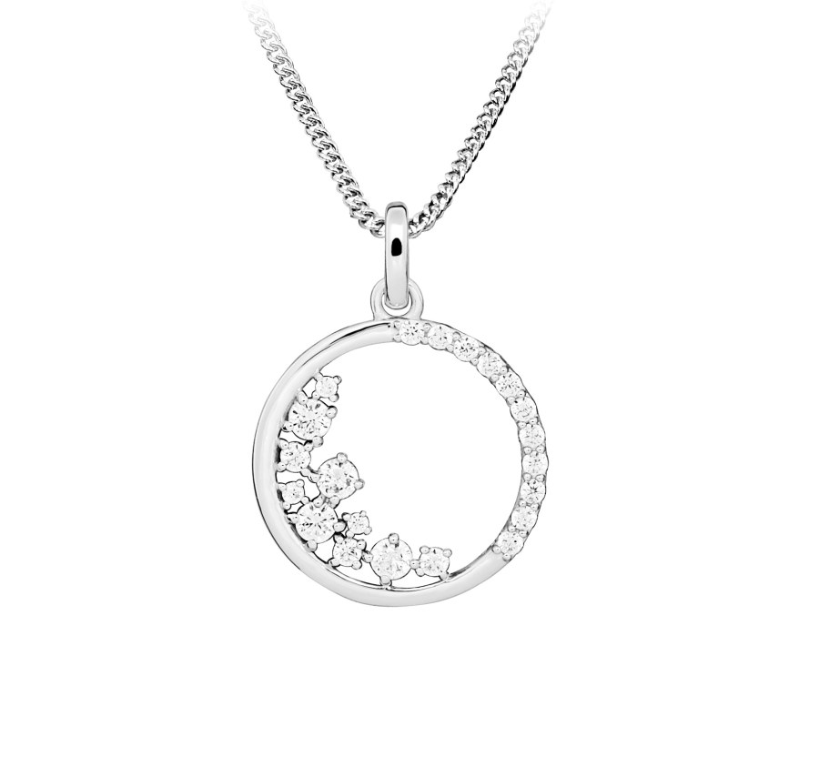 Silver Cat Něžný náhrdelník se zirkony Beauty SC651 (řetízek, přívěsek) - Náhrdelníky Náhrdelníky s&nbsp;kameny