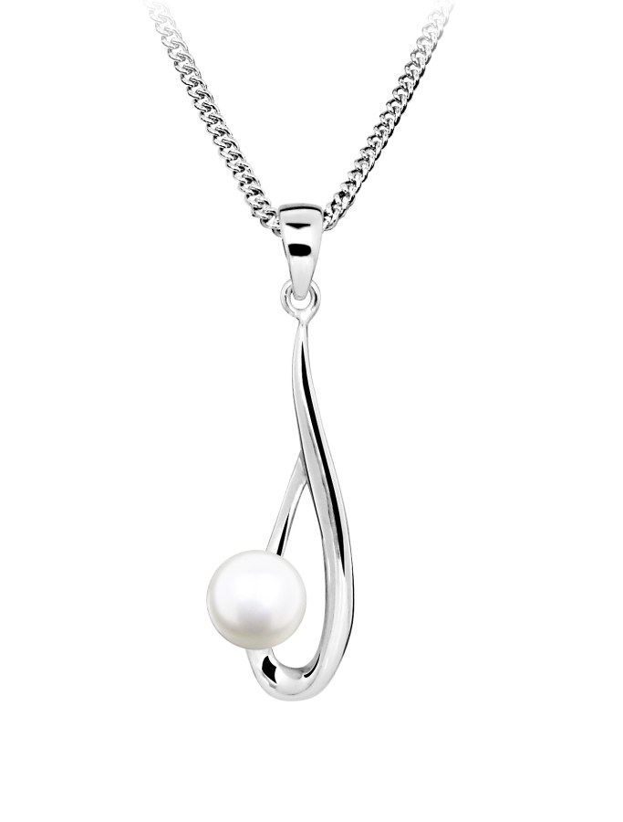 Silver Cat Půvabný stříbrný náhrdelník s pravou perlou Pearls SC611 (řetízek, přívěsek) Silver Cat Půvabný stříbrný náhrdelník s pravou perlou Pearls SC611 (řetízek, přívěsek) - Náhrdelníky