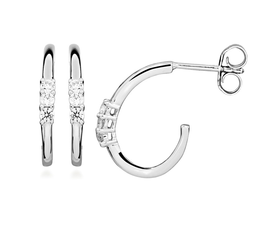 Silver Cat Stříbrné kruhové náušnice s kubickými zirkony Beauty SC638 Silver Cat Stříbrné kruhové náušnice s kubickými zirkony Beauty SC638 - Náušnice Kruhy