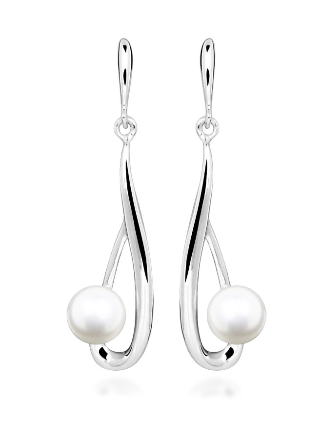 Silver Cat Stříbrné visací náušnice s pravou perlou Pearls SC612 Silver Cat Stříbrné visací náušnice s pravou perlou Pearls SC612 - Náušnice Visací náušnice