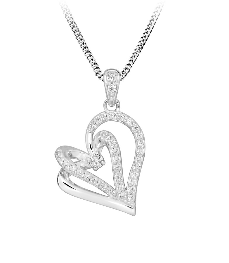 Silver Cat Stříbrný náhrdelník se srdíčkem Love a Infinity SC603 (řetízek, přívěsek) Silver Cat Stříbrný náhrdelník se srdíčkem Love a Infinity SC603 (řetízek, přívěsek) - Náhrdelníky