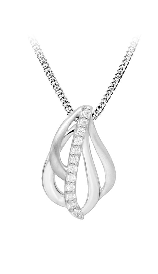 Silver Cat Třpytivý stříbrný náhrdelník s kubickými zirkony SC481 (řetízek, přívěsek) - Náhrdelníky