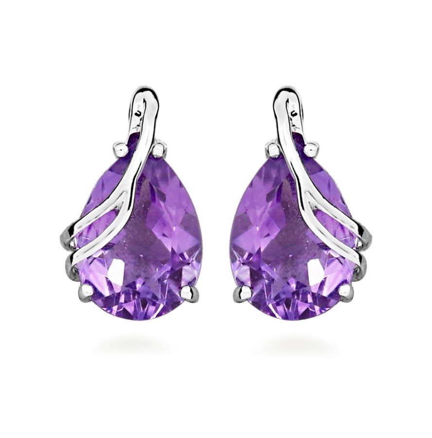 Silver Cat Úchvatné stříbrné náušnice s ametystem Colored Stones SC589 Silver Cat Úchvatné stříbrné náušnice s ametystem Colored Stones SC589 - Náušnice Visací náušnice