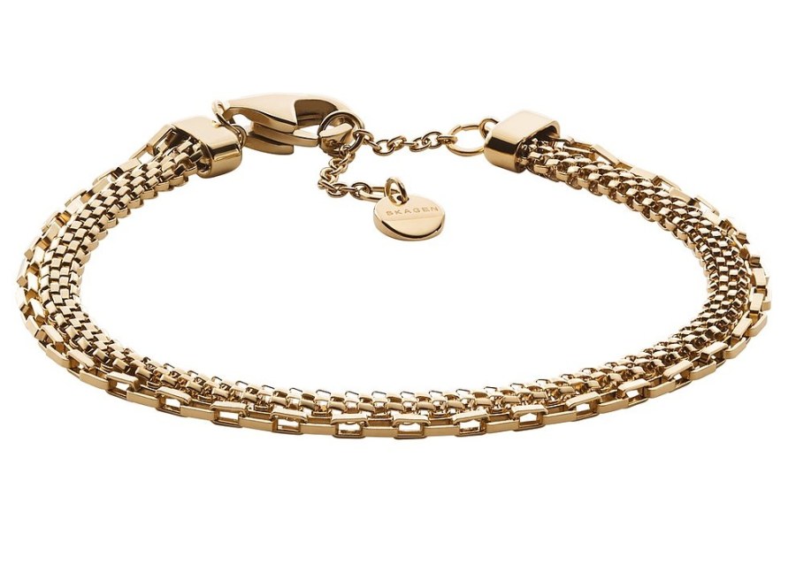 Skagen Dvojitý pozlacený náramek pro ženy Merete SKJ1861710 Skagen Dvojitý pozlacený náramek pro ženy Merete SKJ1861710 - Náramky Řetízkové náramky