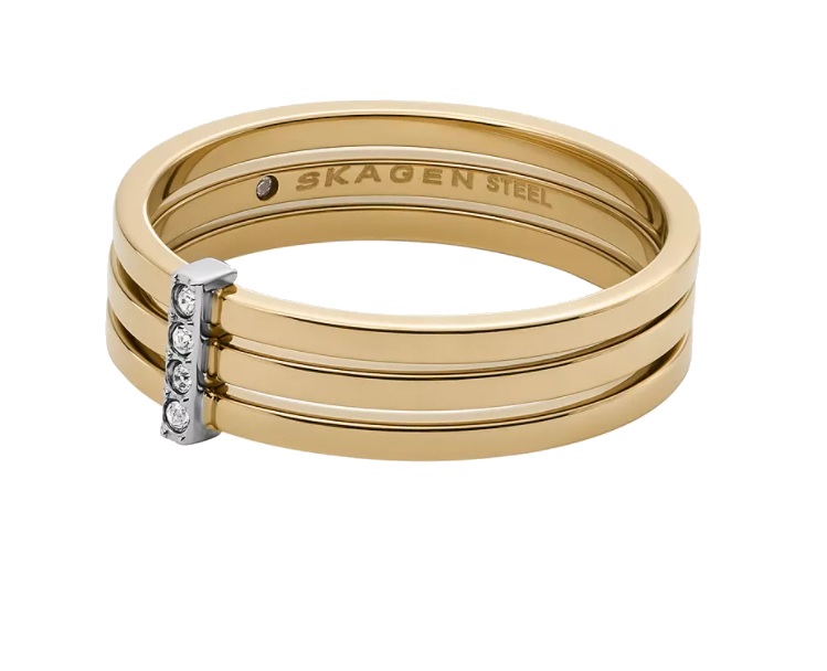 Skagen Elegantní pozlacený prsten Kariana SKJ1672998 50 mm - Prsteny Prsteny s kamínkem
