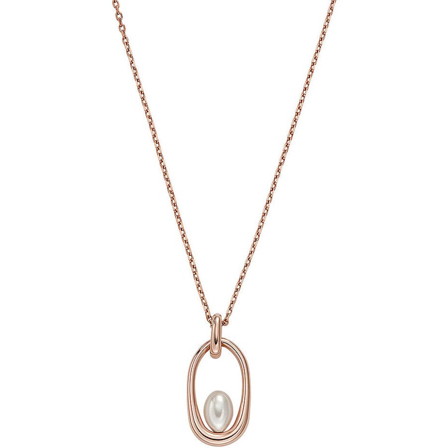 Skagen Nadčasový bronzový náhrdelník s perlou Agnethe SKJ1749791 - Náhrdelníky