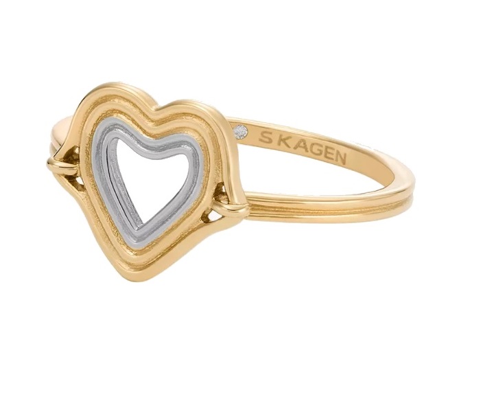 Skagen Něžný pozlacený prsten se srdíčkem Kariana SKJ1680998 50 mm - Prsteny Prsteny bez kamínku