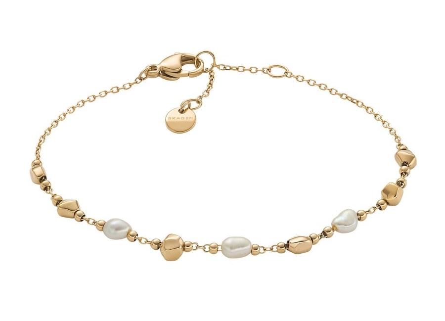 Skagen Pozlacený náramek s&nbsp;perlami Agnethe SKJ1880710 - Náramky Perlové náramky