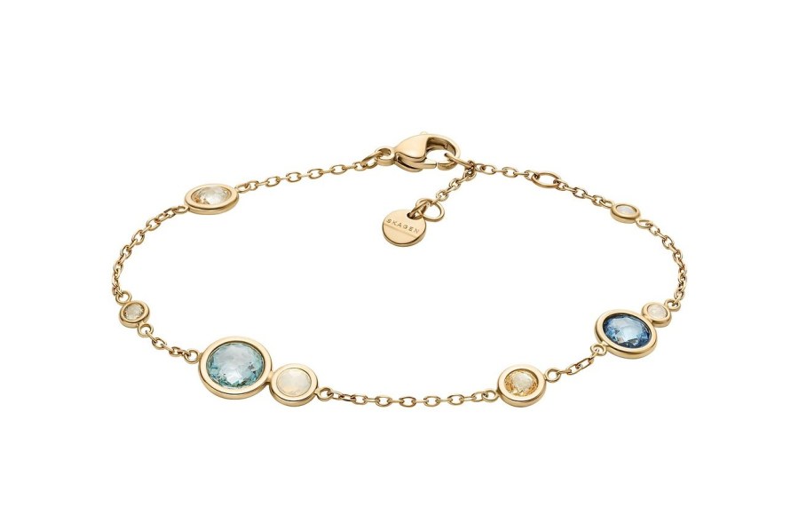 Skagen Elegantní pozlacený náramek Sofie Sea Glass SKJ1896710 - Náramky Řetízkové náramky